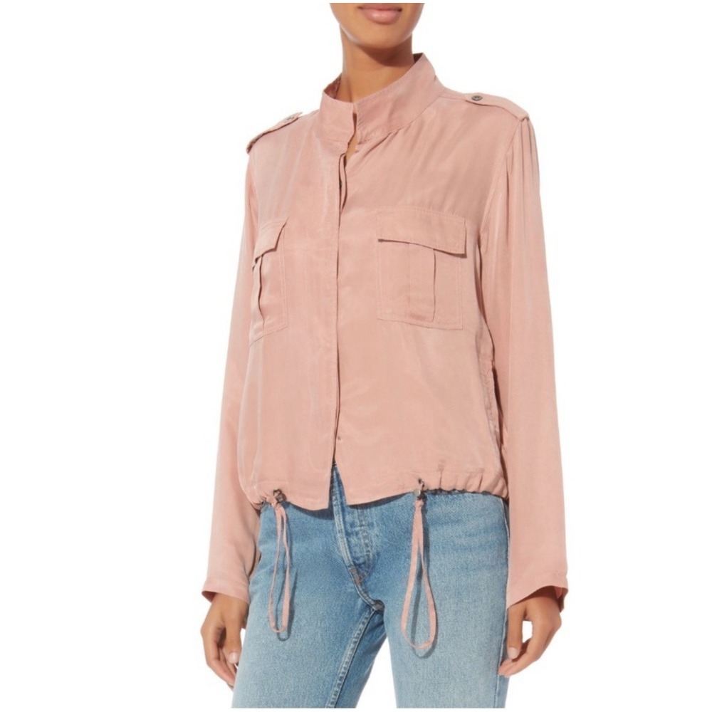 Rails Rowan Blush Button Front Utility Bomber Jacket Size XS